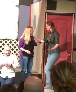 Kari inviting me in to her quirky party